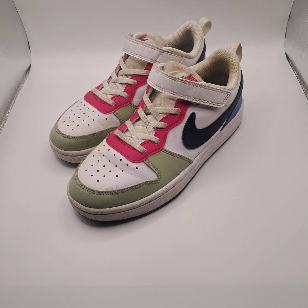 Nike Kids' White, Pink, and Green Sneakers - Picture 2 of 4